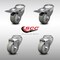 Service Caster 3 Inch SS Gray Polyurethane Swivel Bolt Hole Caster Set with 2 Total Lock Brake SCC-SSBHTTL20S314-PPUB-2-S-2 - alternate 4